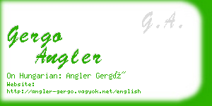 gergo angler business card